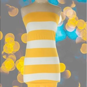 Strapless Bodycon yellow Dress by Active Basic M/Lg